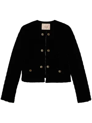 velvet cropped jacket