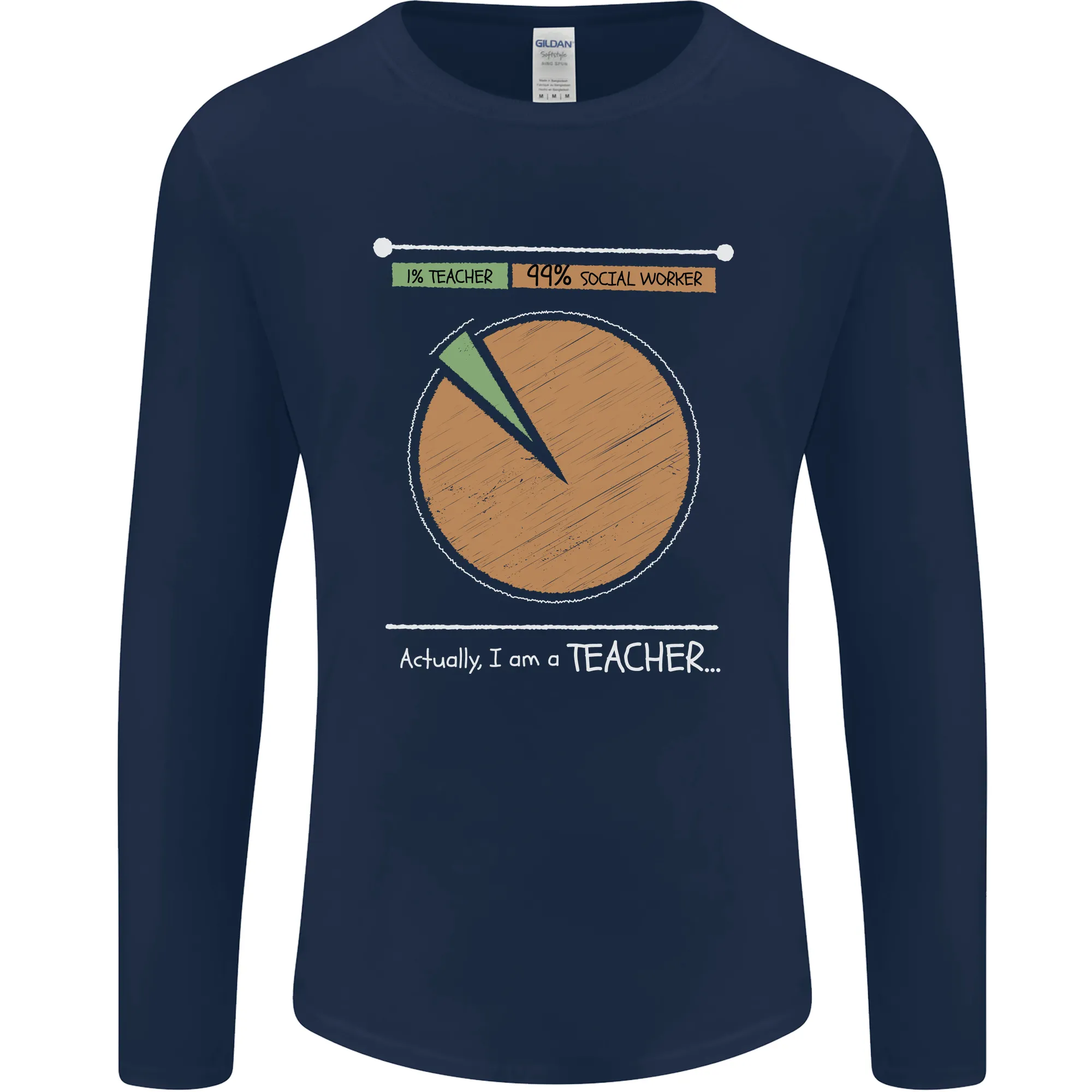 1% Teacher 99% Social Worker Teaching Mens Long Sleeve T-Shirt