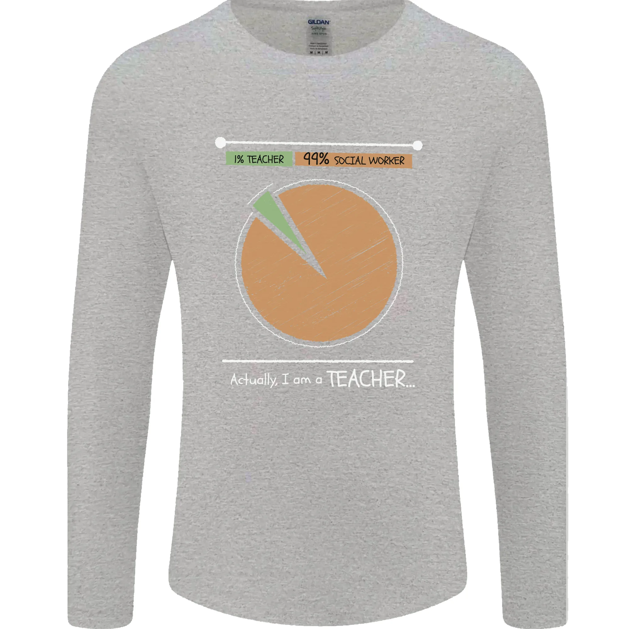 1% Teacher 99% Social Worker Teaching Mens Long Sleeve T-Shirt