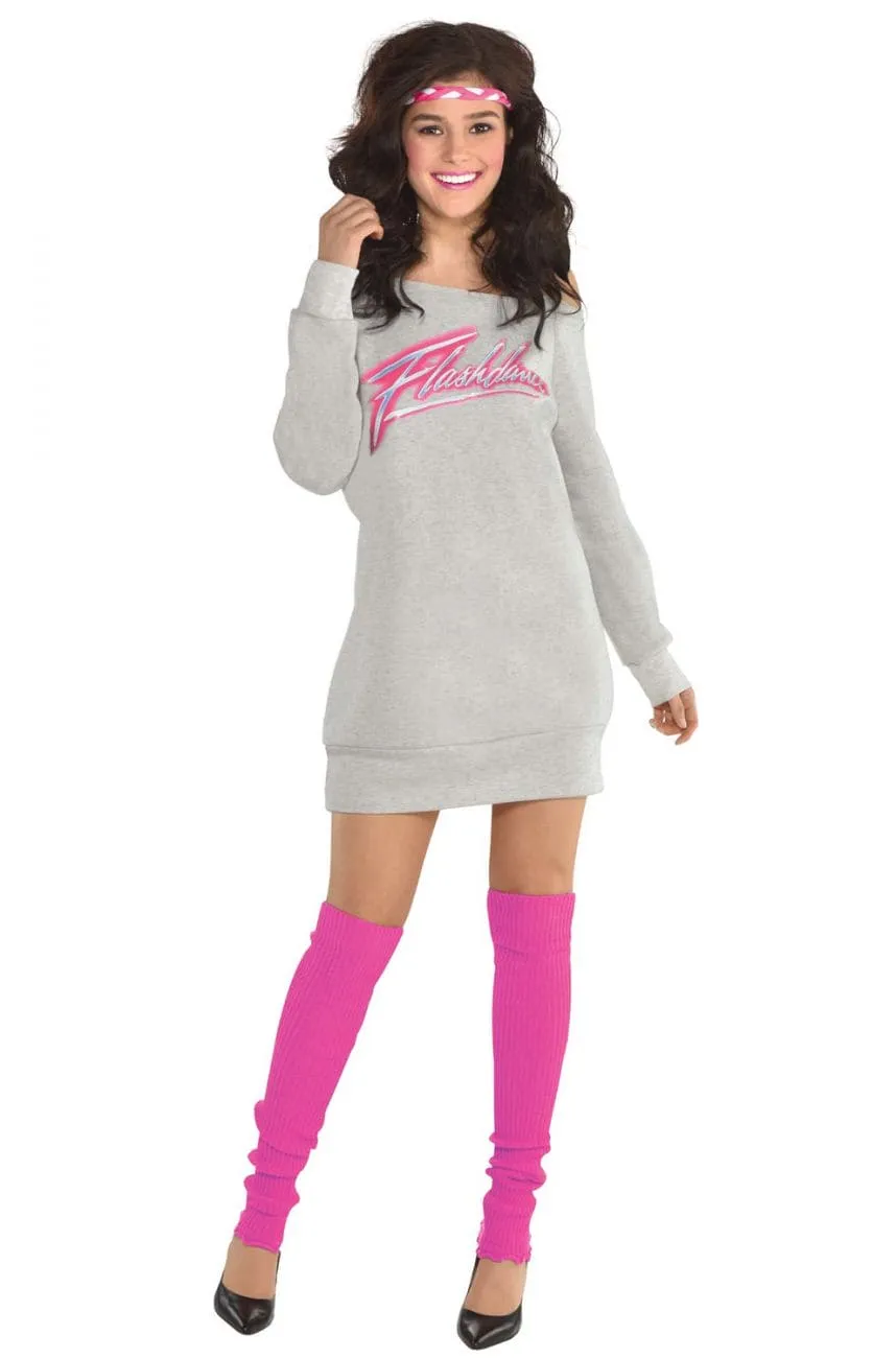 80's Flashdance Sweatshirt Dress Adult