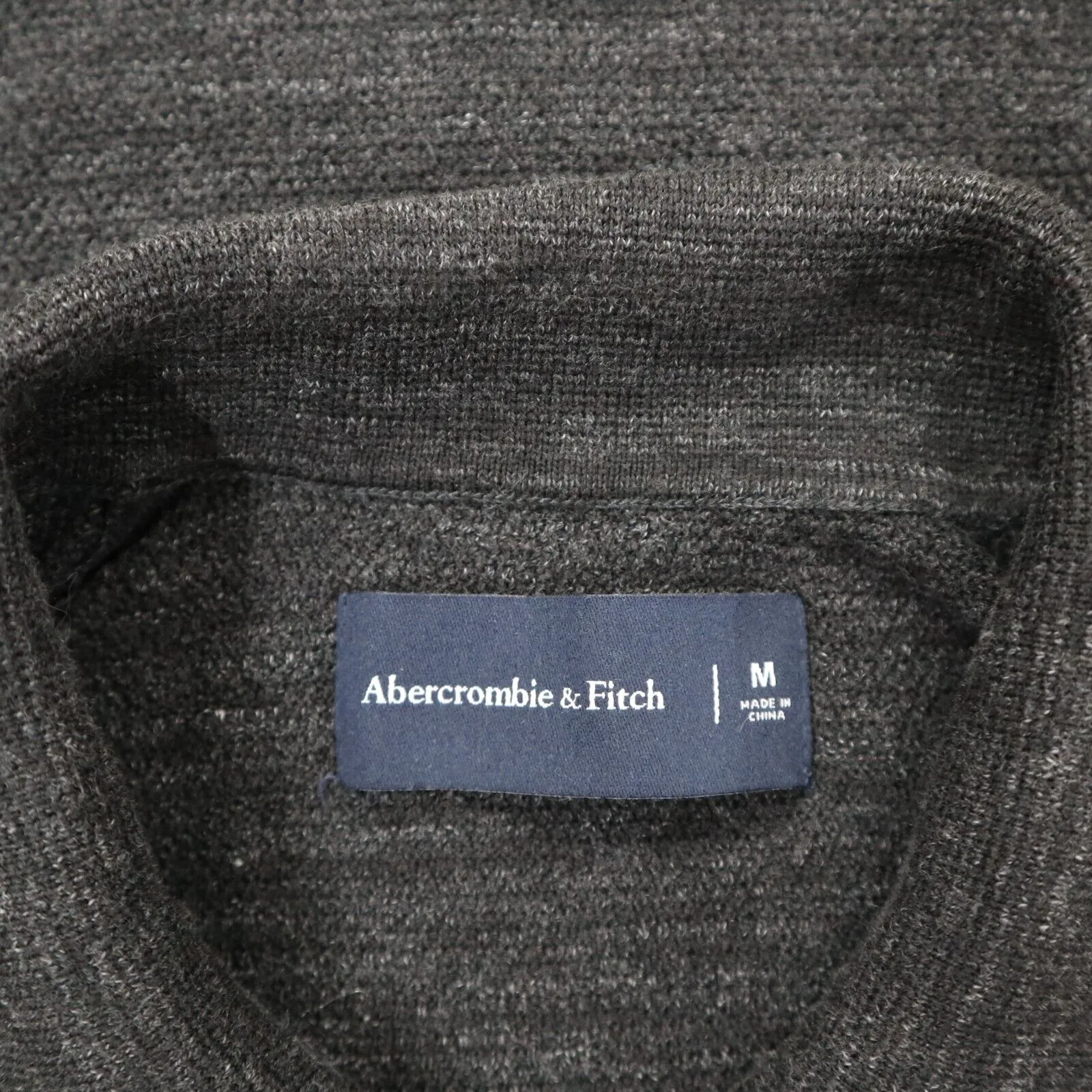 Abercrombie & Fitch Women Polo Sweater Long Sleeves Button Charcoal Black Size M