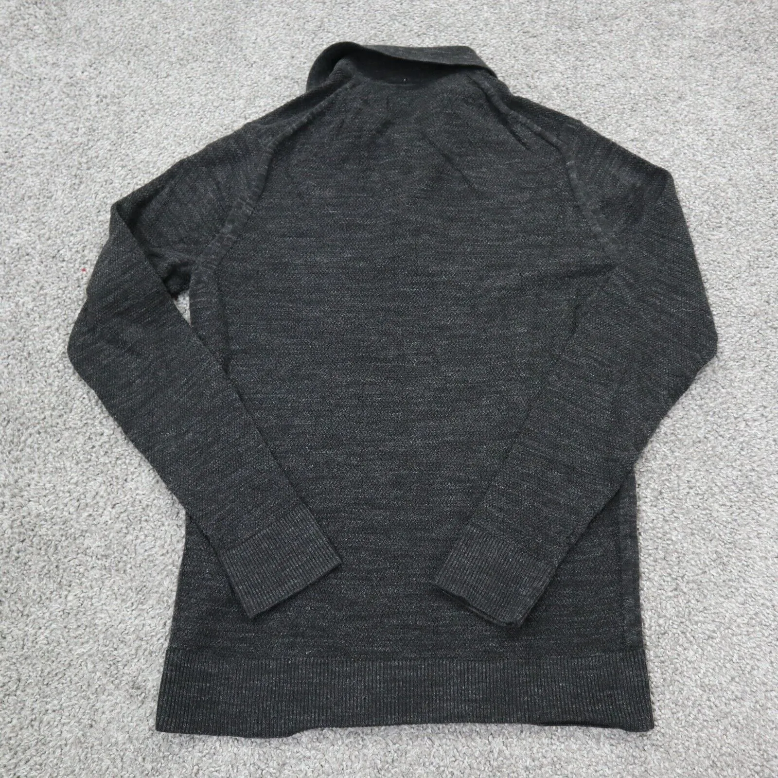 Abercrombie & Fitch Women Polo Sweater Long Sleeves Button Charcoal Black Size M