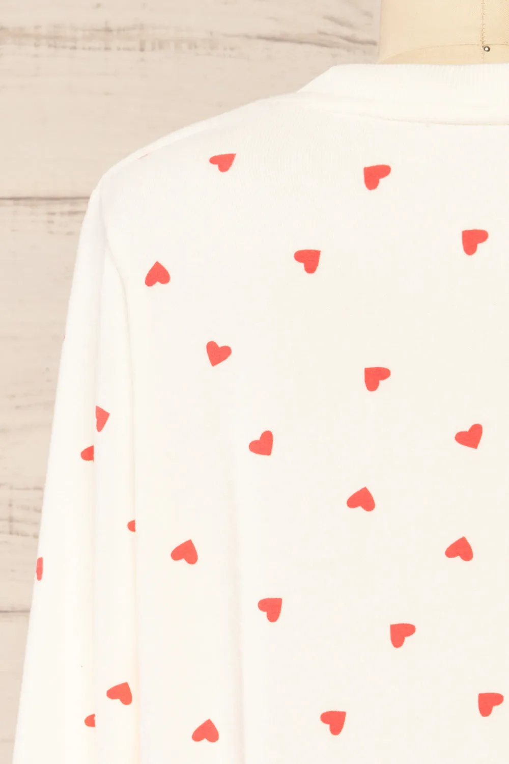 Allorah | Ivory Sweater w/ Heart Pattern