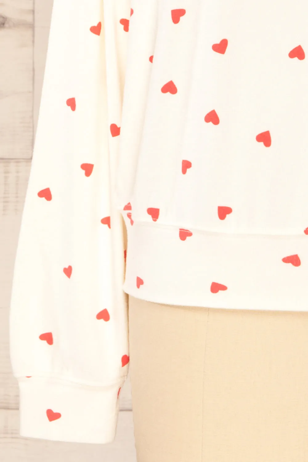 Allorah | Ivory Sweater w/ Heart Pattern