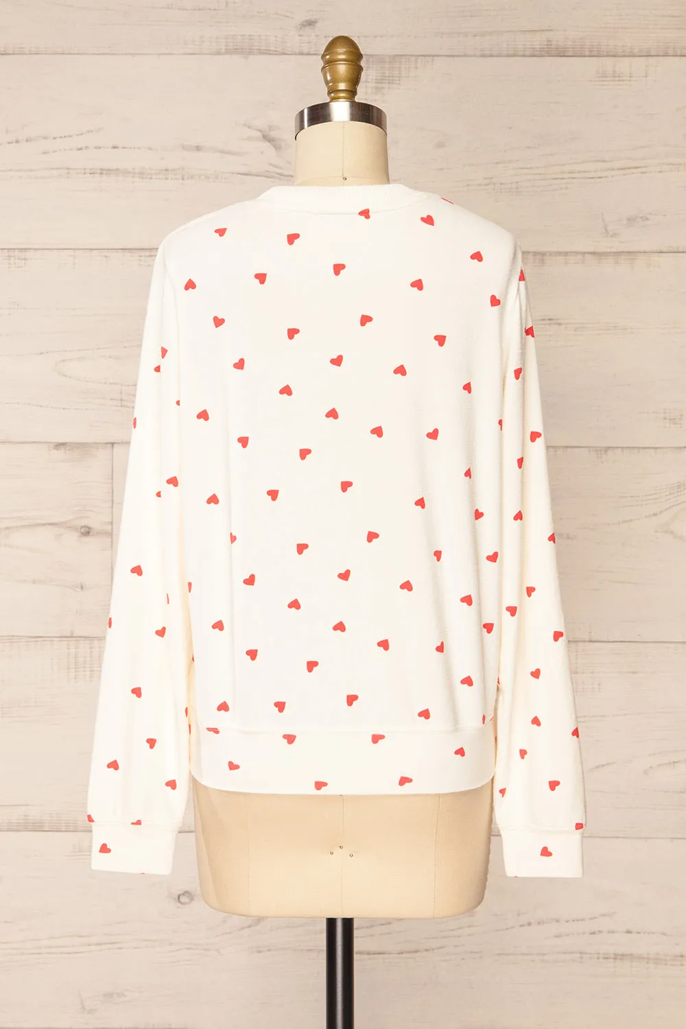 Allorah | Ivory Sweater w/ Heart Pattern