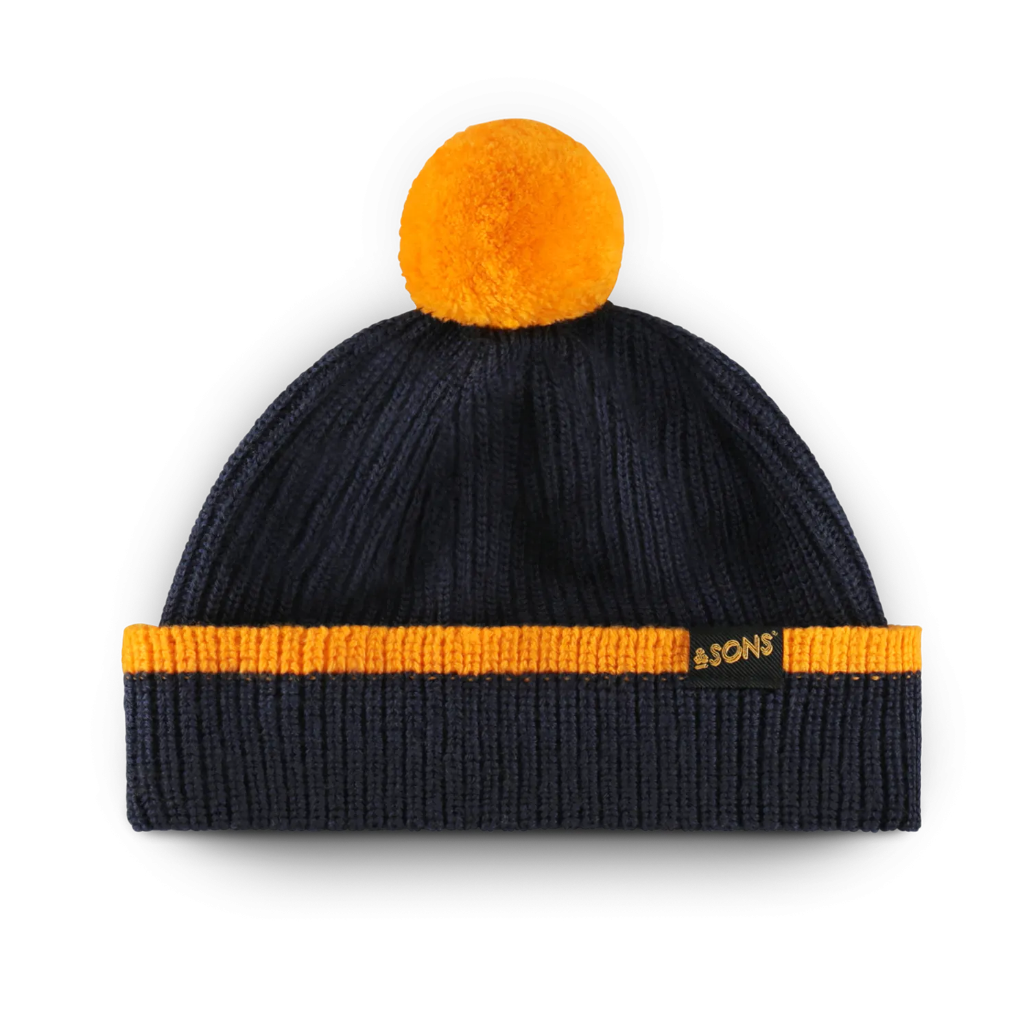 &SONS Bar Stripe Beanie Navy