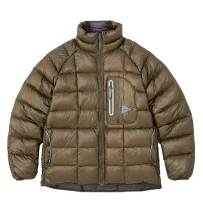 And Wander Diamond Stitch Down Jacket Khaki