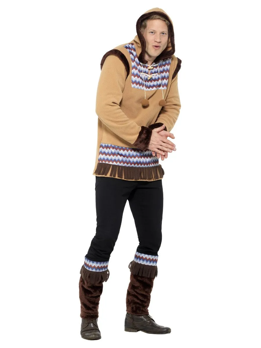 Arctic Man Costume Brown Adult Eskimo Costume