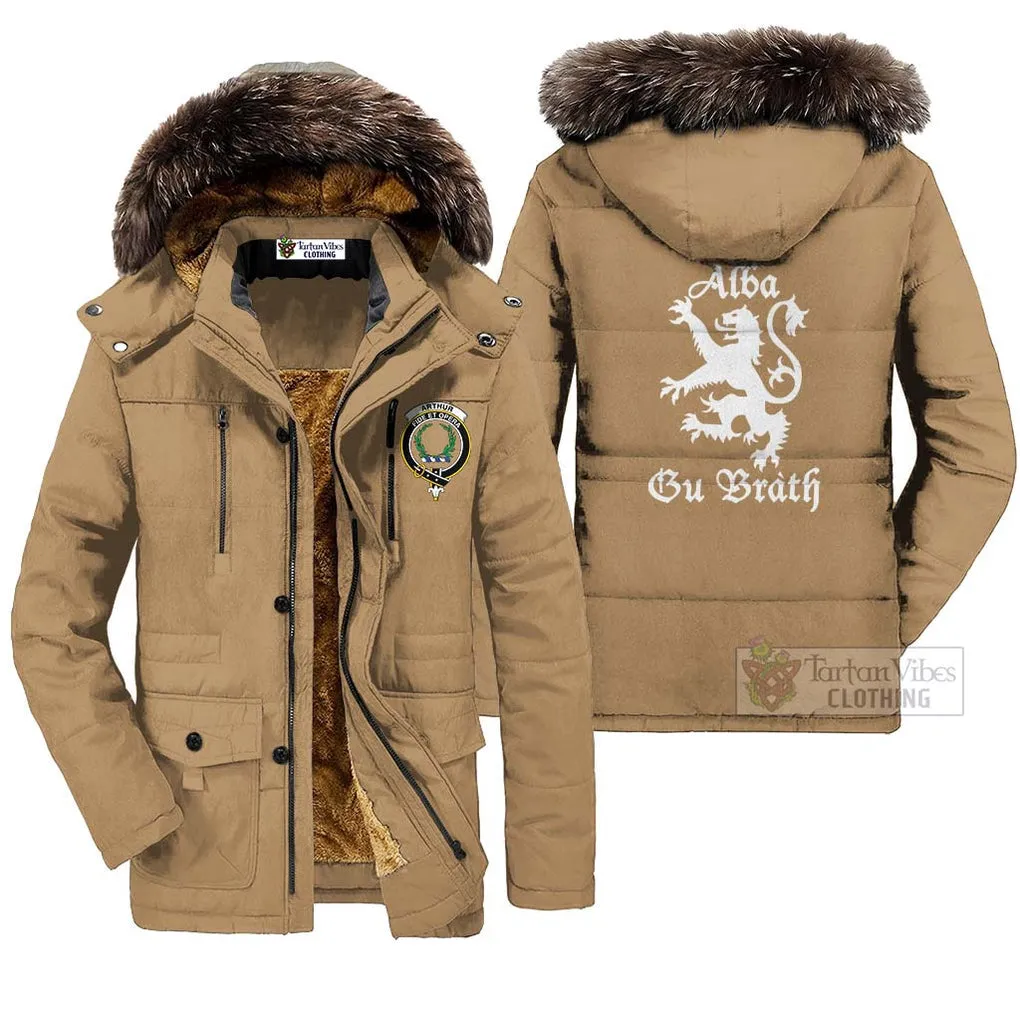 Arthur Family Crest Parka Jacket Lion Rampant Alba Gu Brath Style