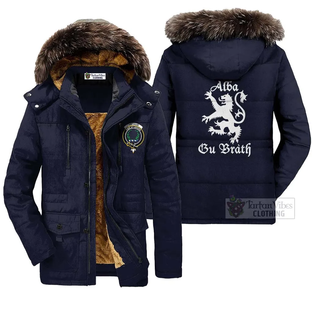 Arthur Family Crest Parka Jacket Lion Rampant Alba Gu Brath Style