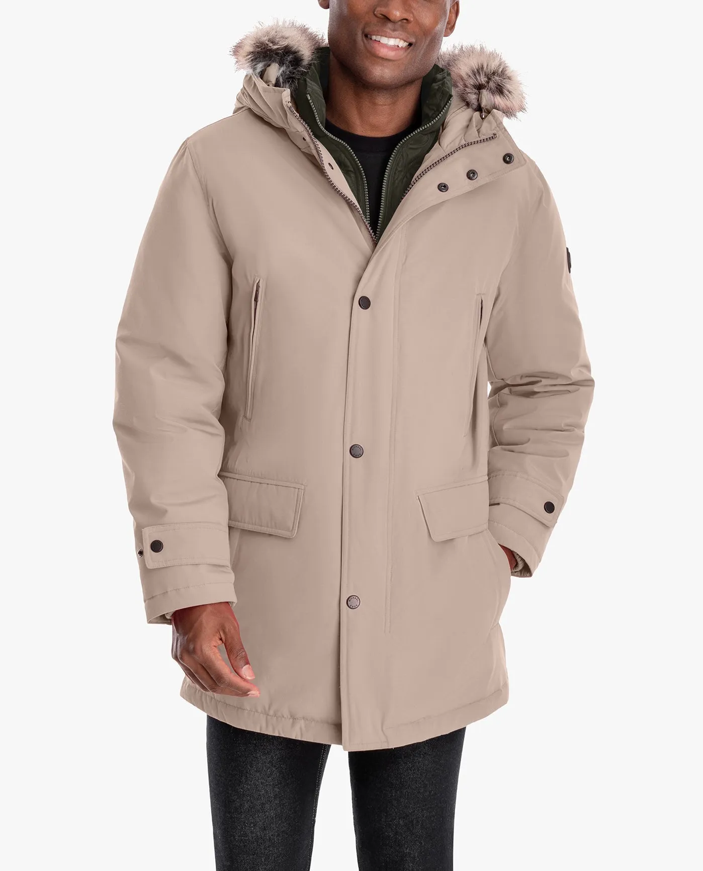 ARTIC PARKA WITH HOOD AND REMOVABLE FAUX FUR TRIM