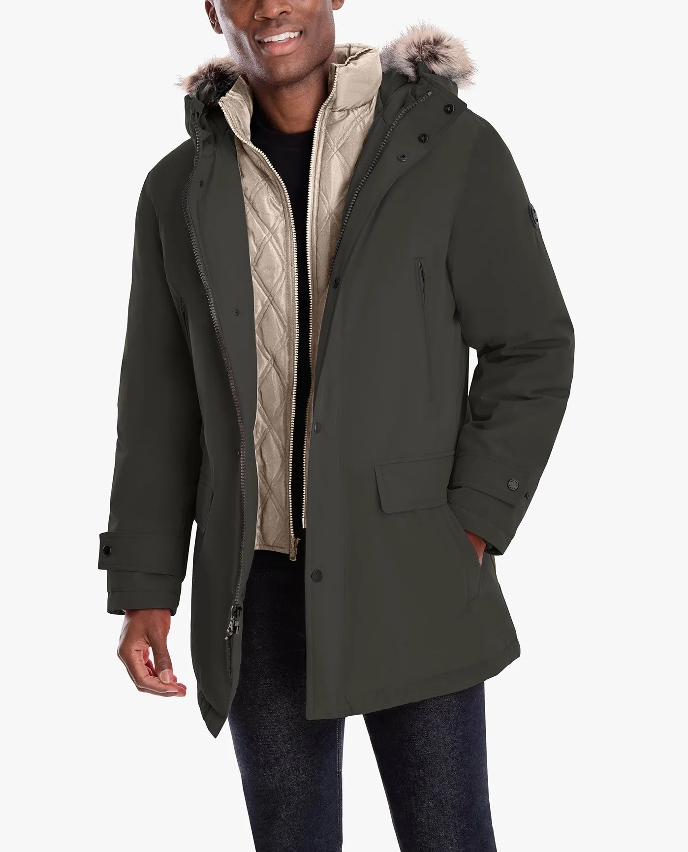 ARTIC PARKA WITH HOOD AND REMOVABLE FAUX FUR TRIM