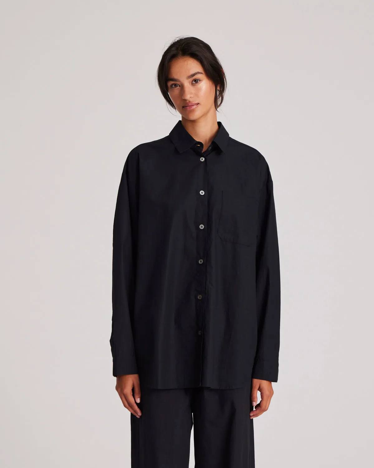 Astrid Shirt Poplin Gots 243975 - Black