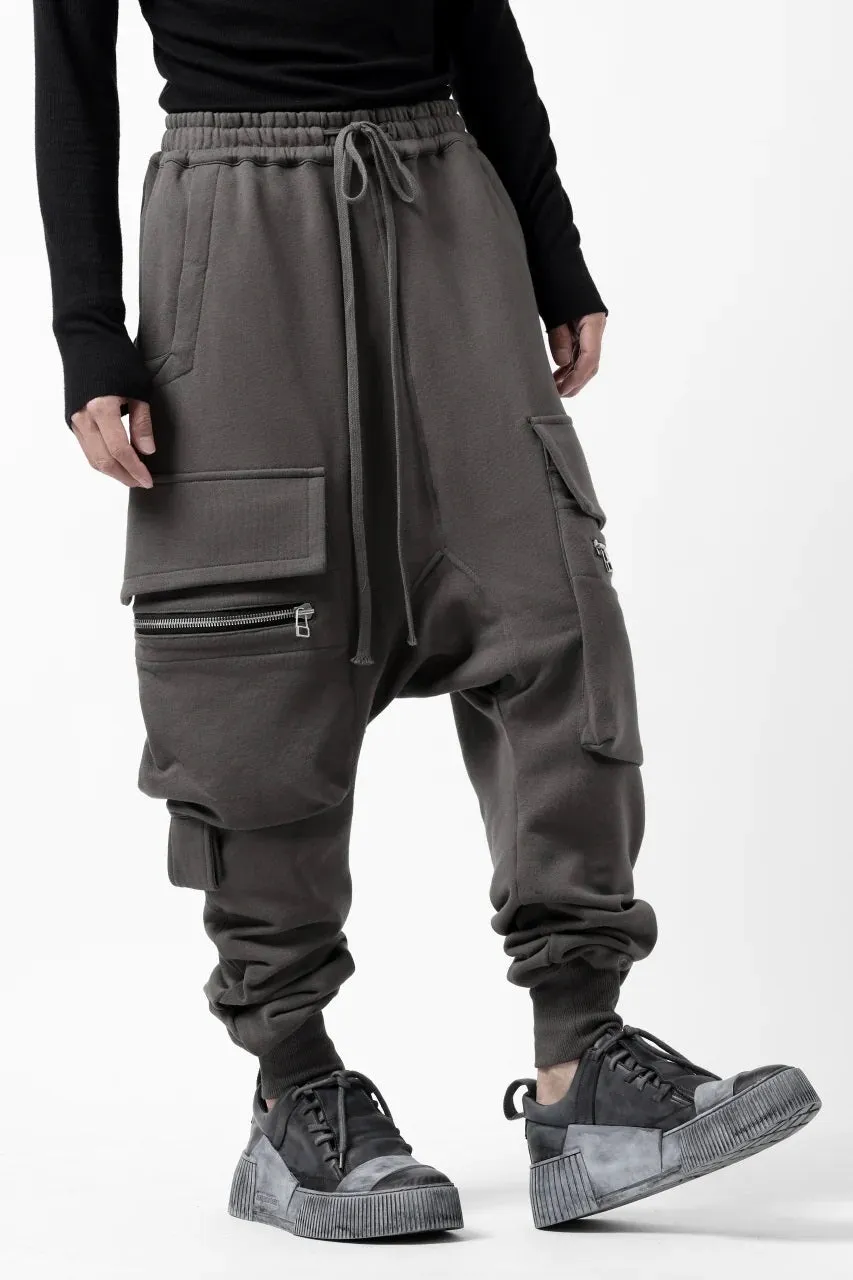 AW ZIPPER SARROUEL Relaxed CARGO PANTS / COTTON SWEAT