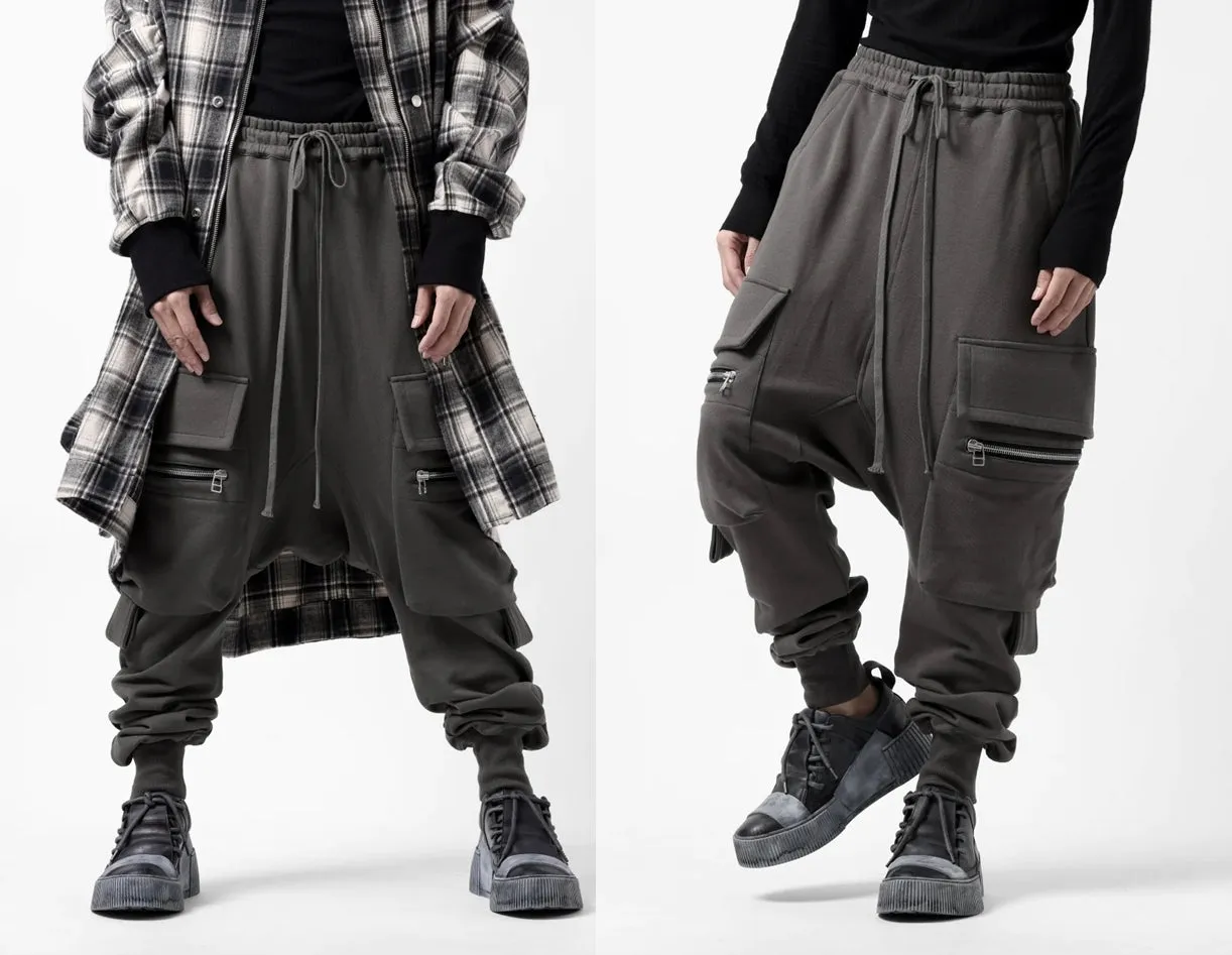 AW ZIPPER SARROUEL Relaxed CARGO PANTS / COTTON SWEAT