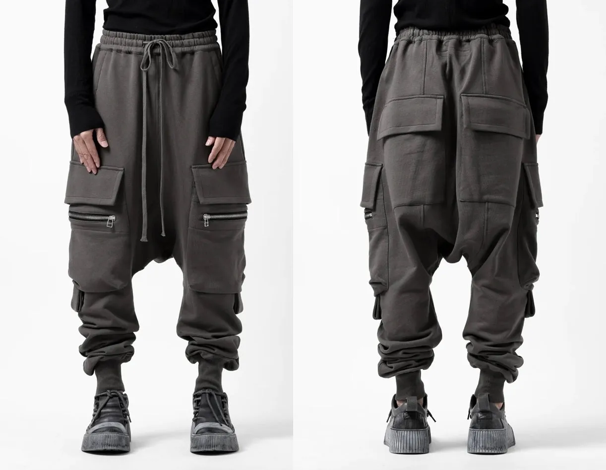 AW ZIPPER SARROUEL Relaxed CARGO PANTS / COTTON SWEAT