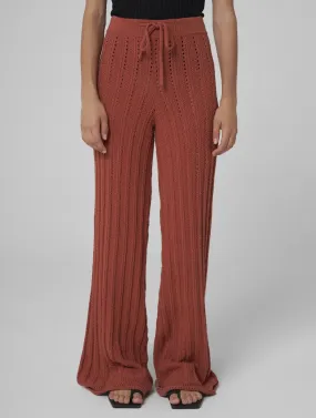 AYA Hand-crochet wide pants brick