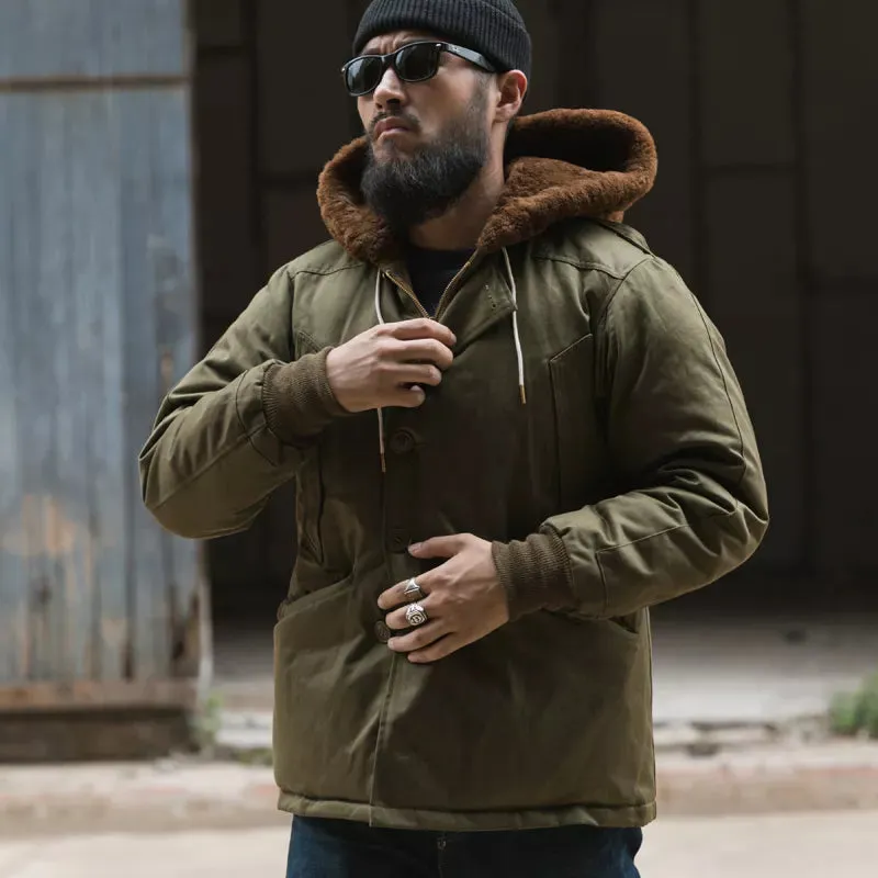 B-9 Down Parka Military Coat with Hooded Collar