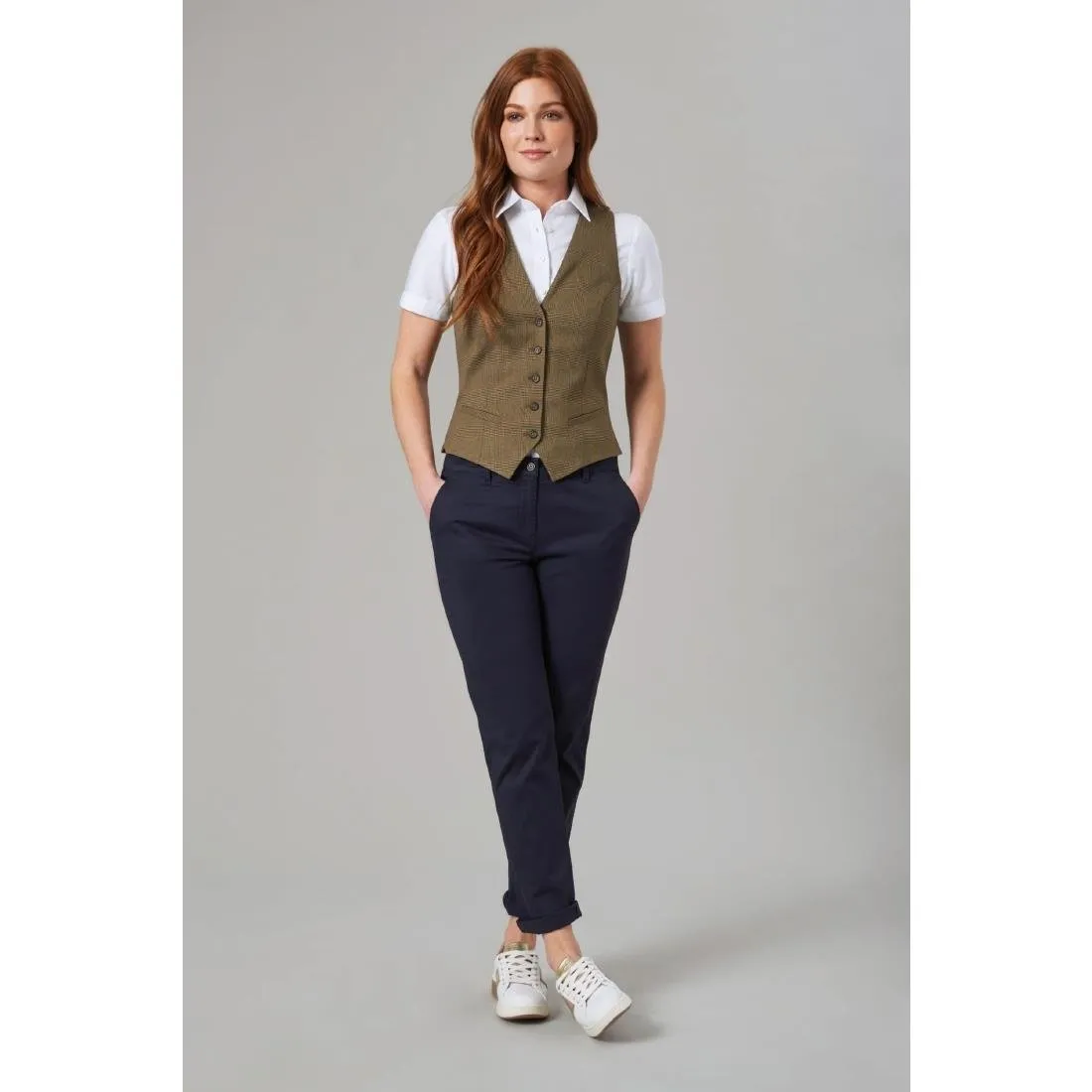 BA082-14 Brook Taverner Womens Houston Slim Leg Chinos Navy Size 14