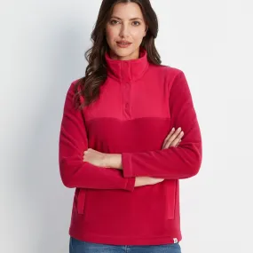 Barclay Womens Press Stud Neck Fleece - Cerise