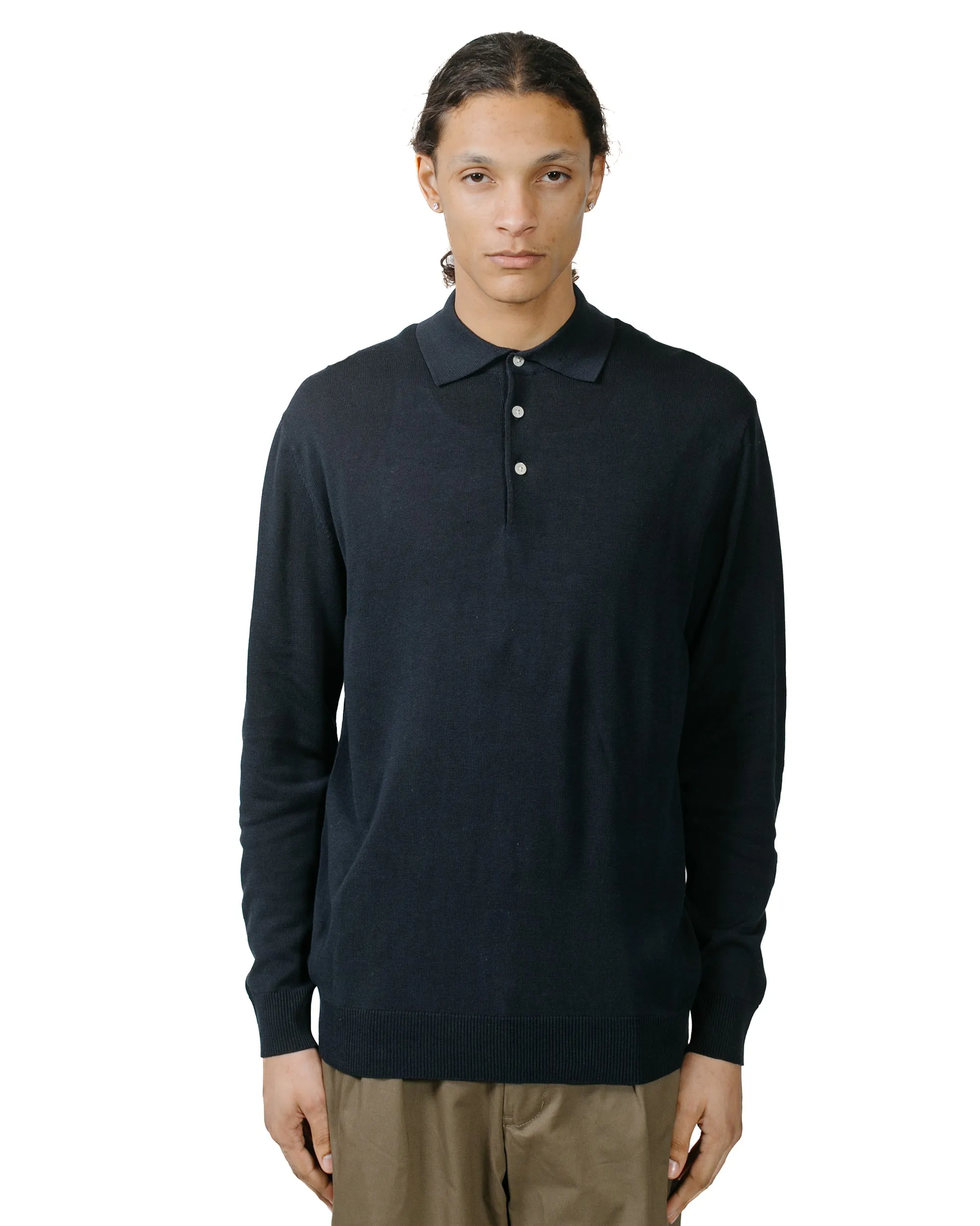 Beams Plus Knit Polo 12G Navy