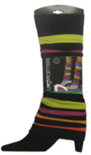 black & neon stripes leg warmers Case of 36