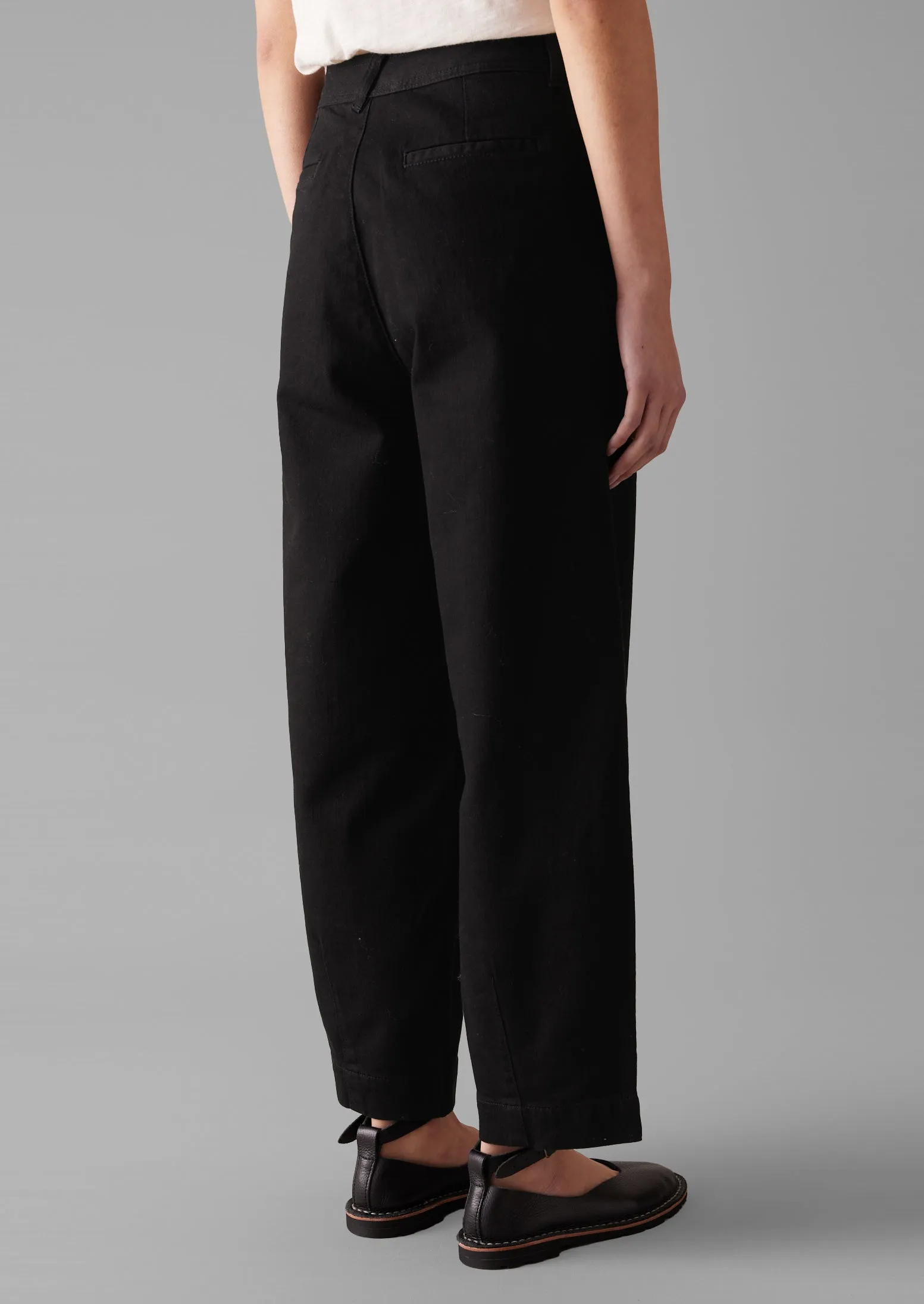 Black Denim Side Button Pants | Black