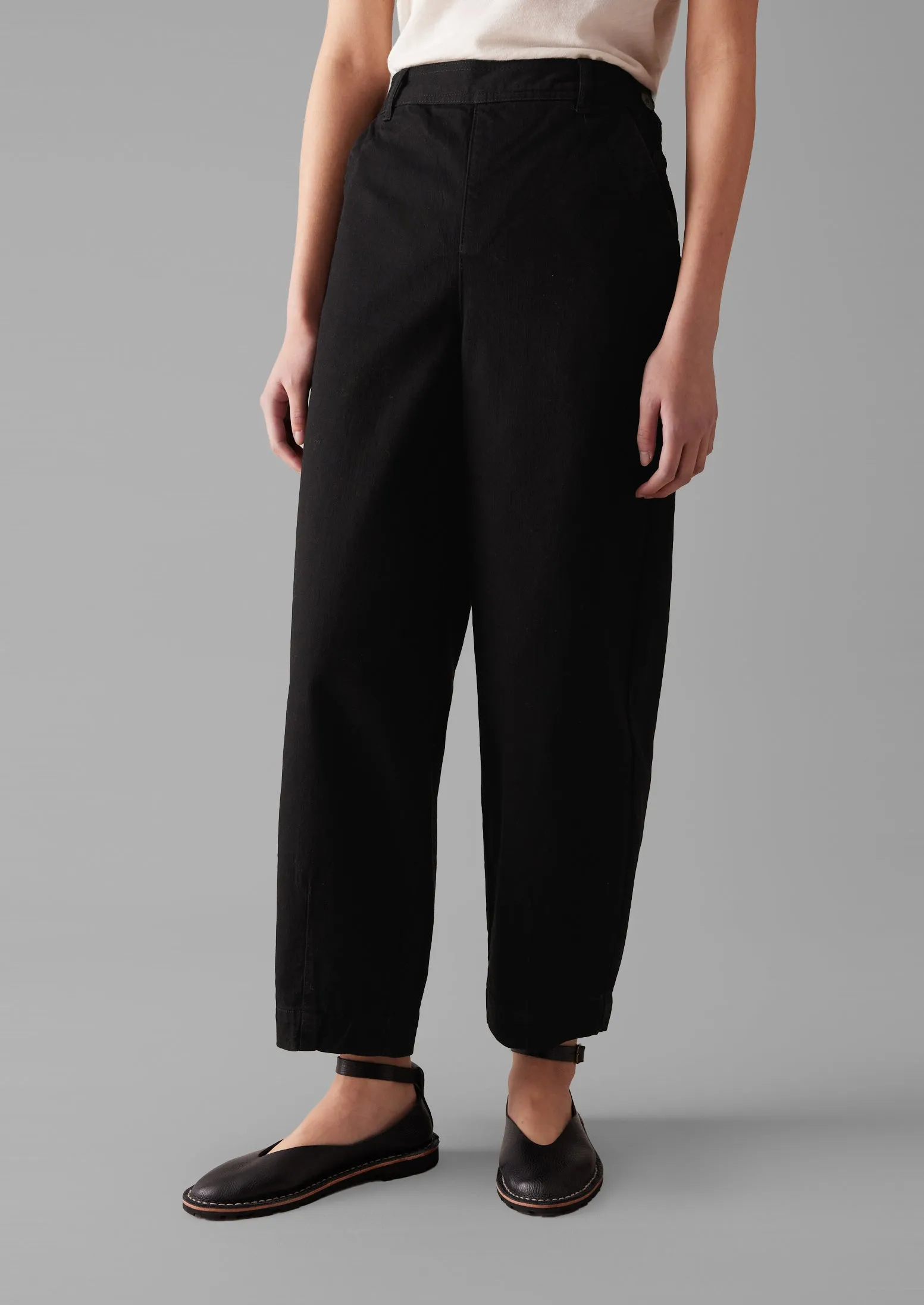 Black Denim Side Button Pants | Black