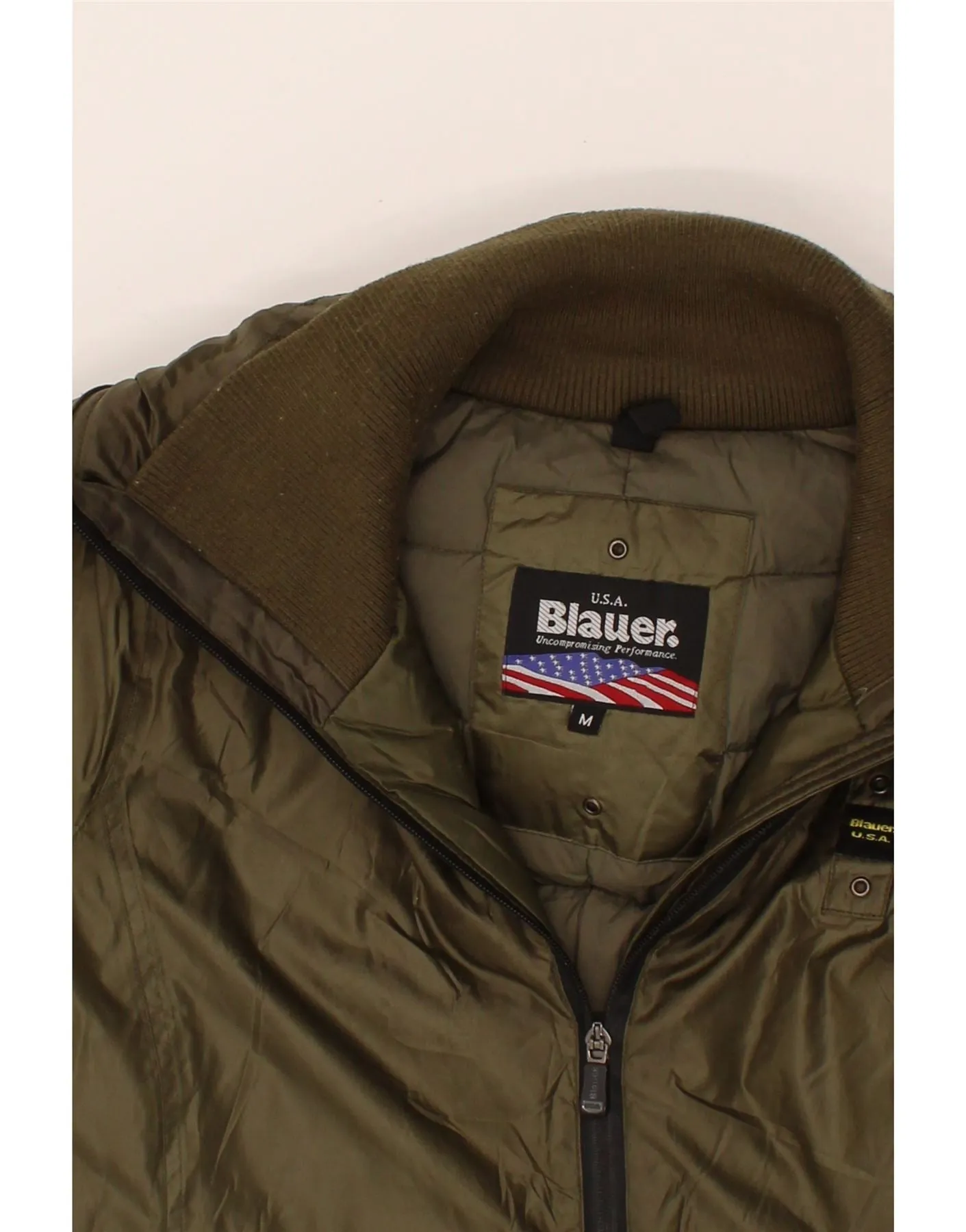 BLAUER Womens Hooded Overcoat UK 14 Medium Khaki