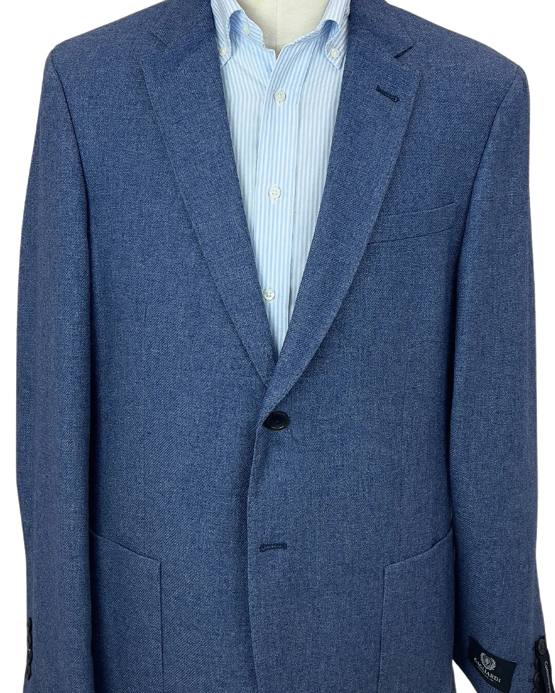 Blue Twill With Print Jacket