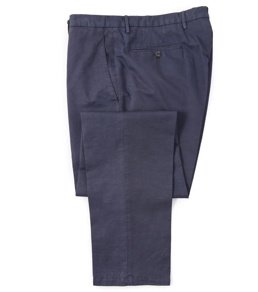 Boglioli Cotton-Linen Pants in Navy Blue