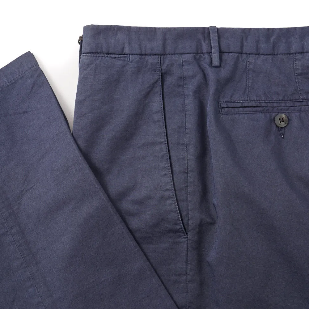 Boglioli Cotton-Linen Pants in Navy Blue