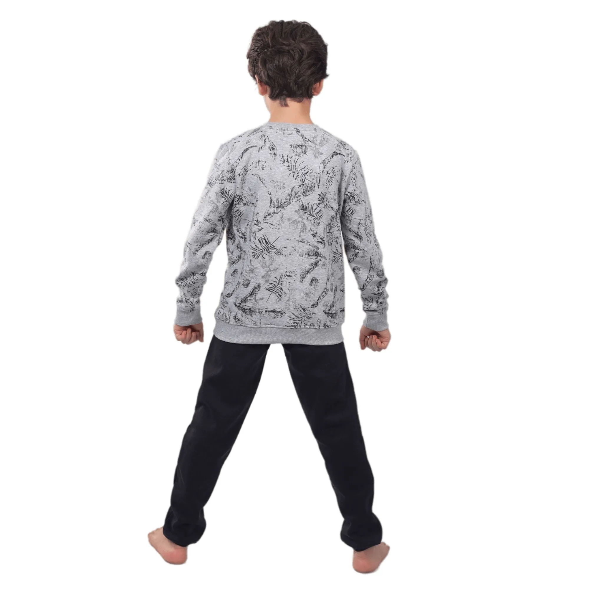 Boys' Winter Pajama Set Printed Sweatshirt & Pant