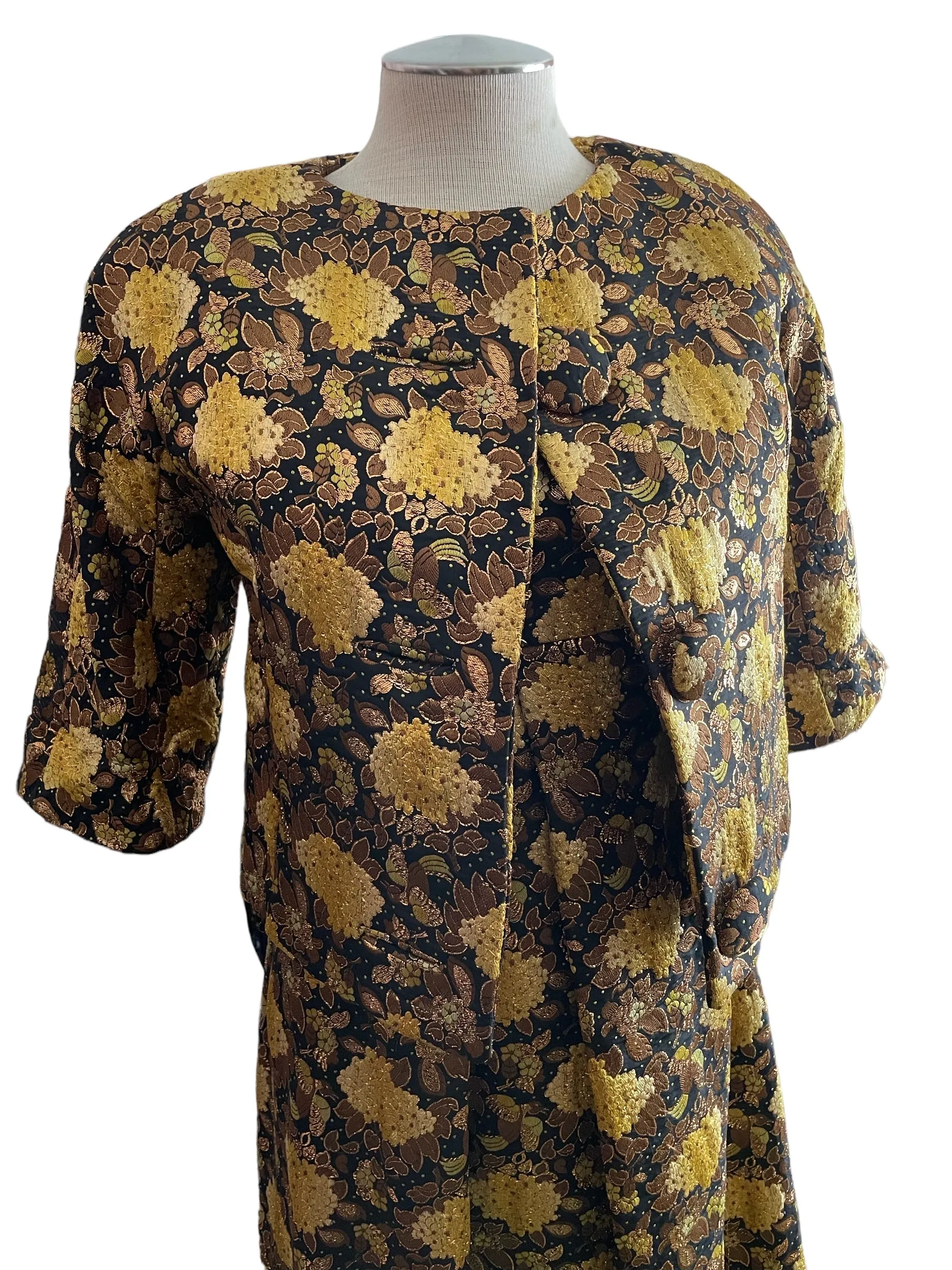 Brocade Floral Gown with Matching Jacket