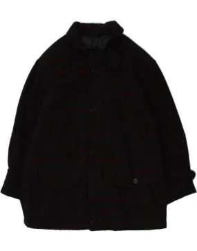 B.S.M Mens Overcoat UK 42 XL Maroon Check