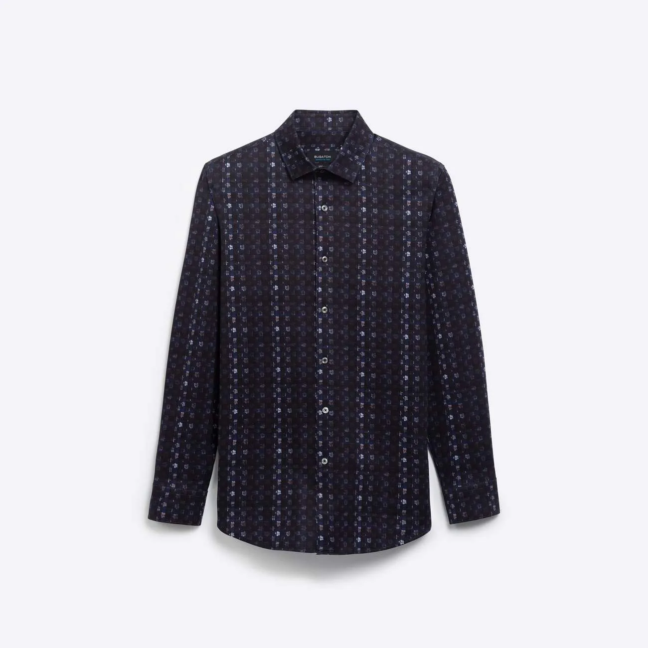 Bugatchi Check Floral Print OoohCotton® Shirt