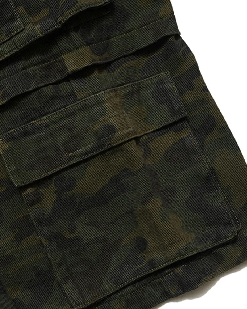 Camouflage Multi-Pocket Mid-Length Cargo Pants