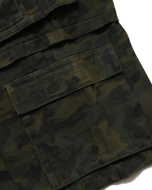 Camouflage Multi-Pocket Mid-Length Cargo Pants