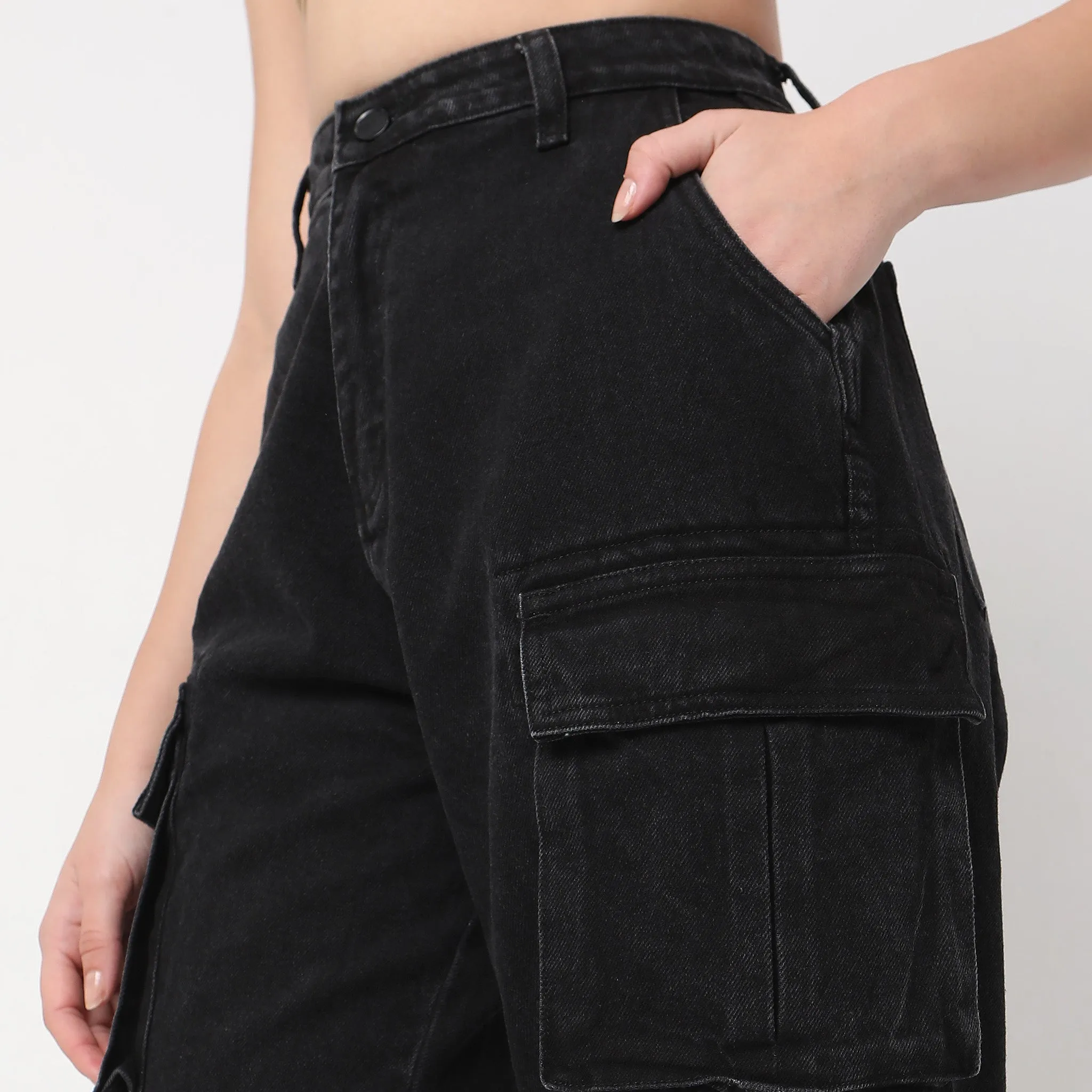 Cargo Fit High Rise Jeans