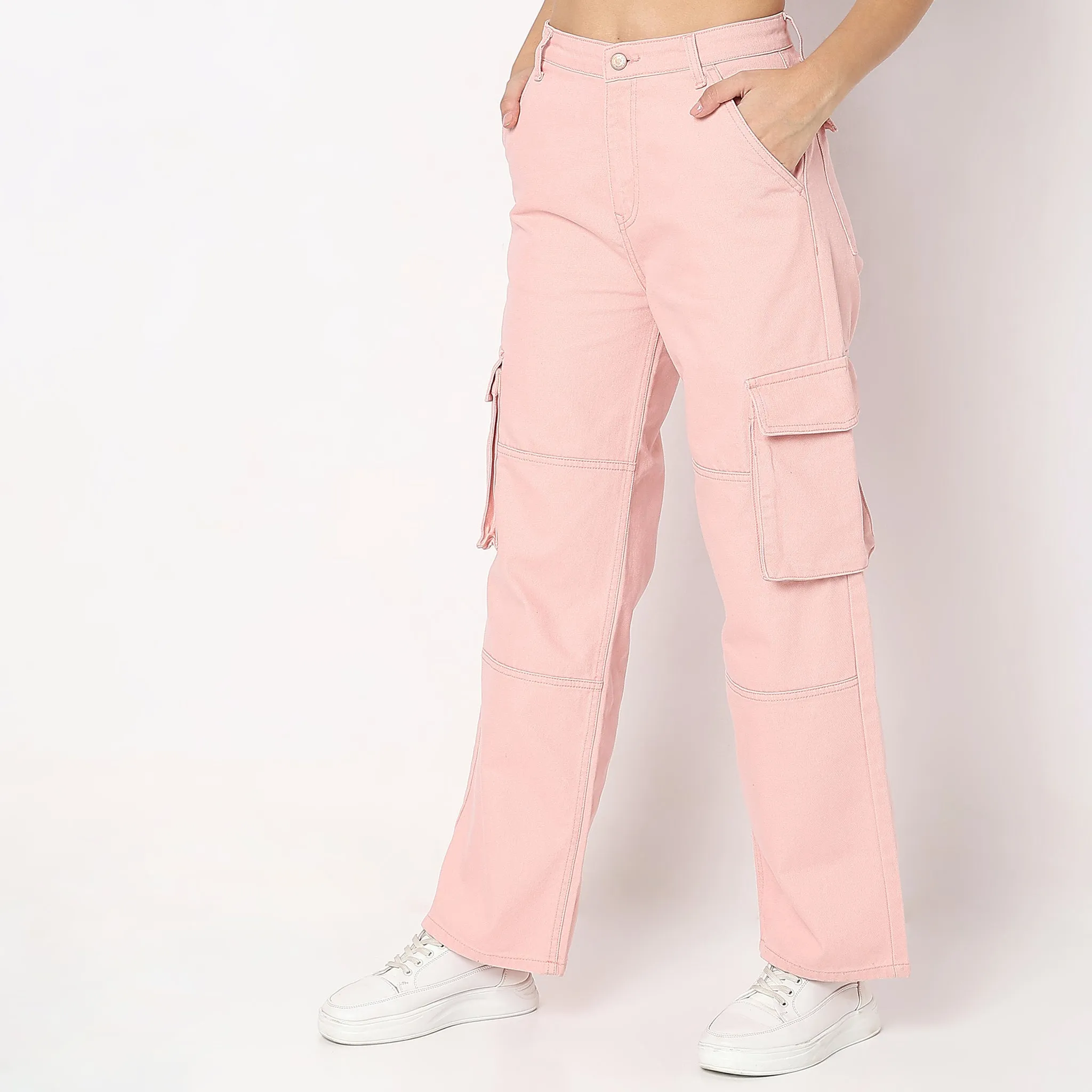 Cargo Fit High Rise Jeans