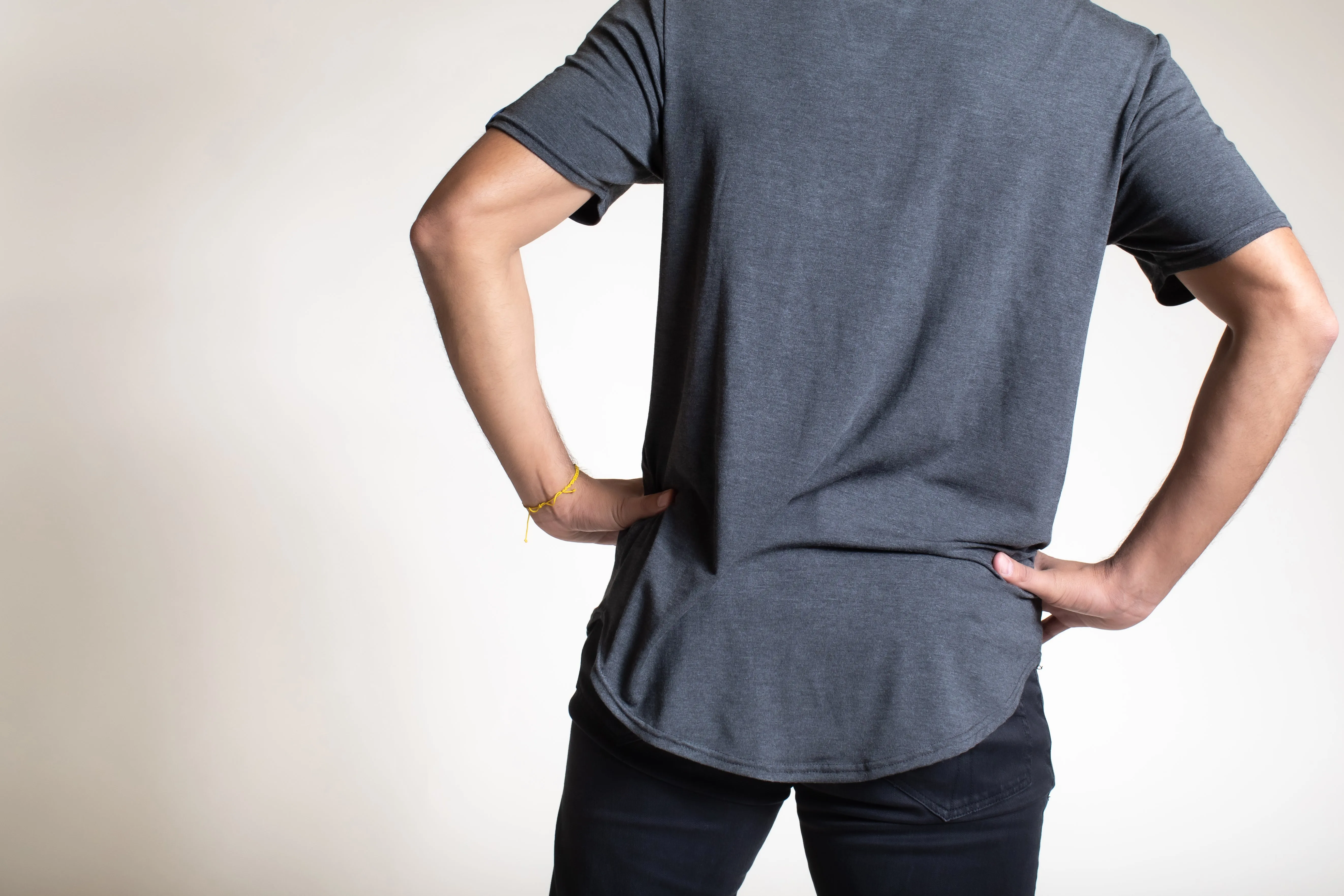 Charcoal Grey Drop Hem T-Shirt