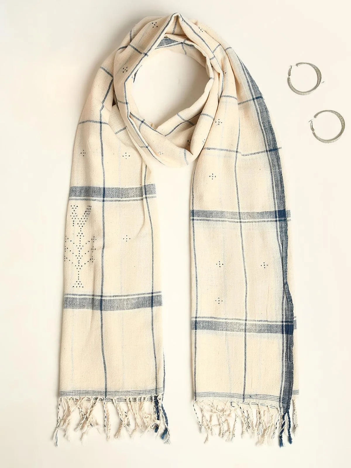 Checked Handwoven Organic Kala Cotton Stole