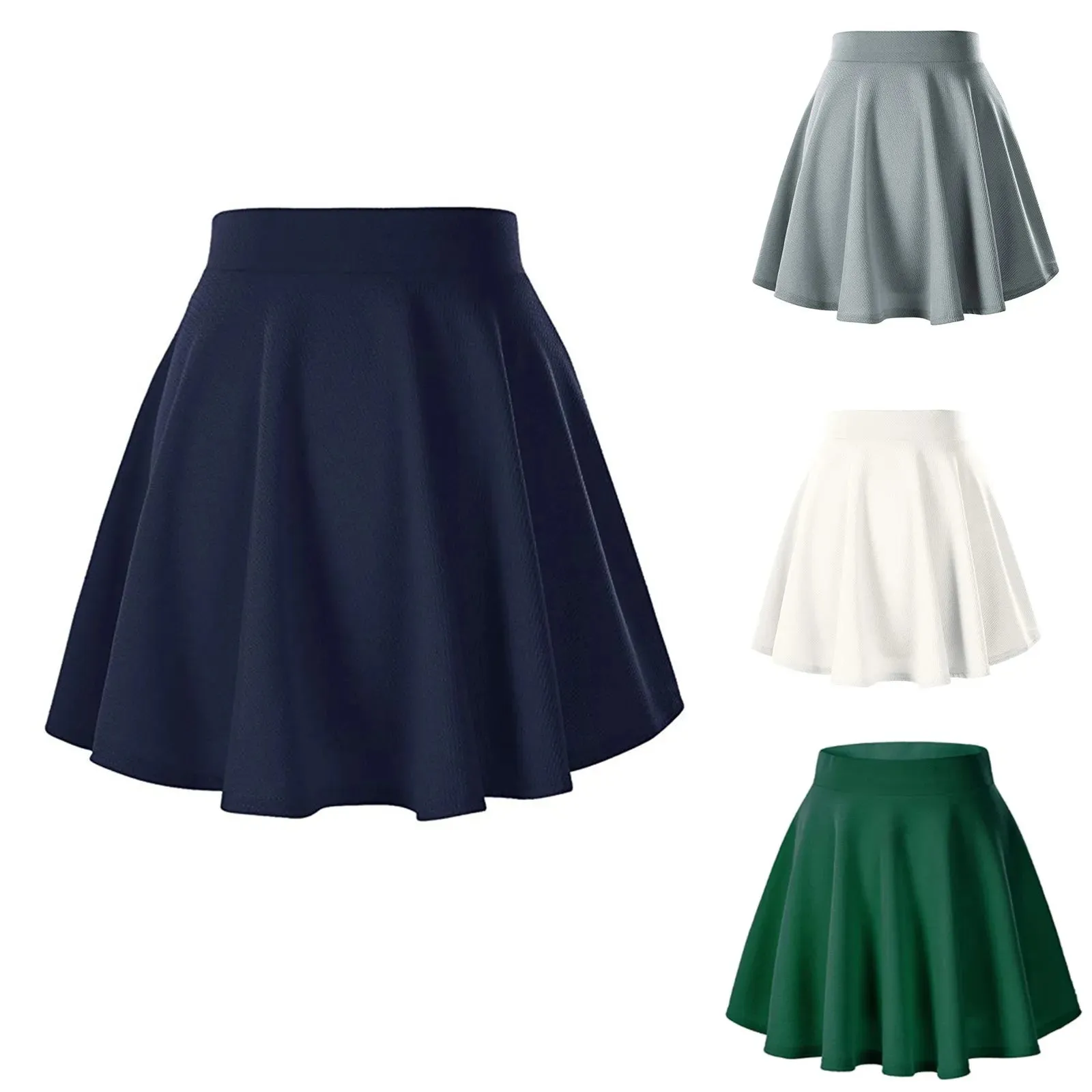 Chic Pleated Mini Skater Skirt