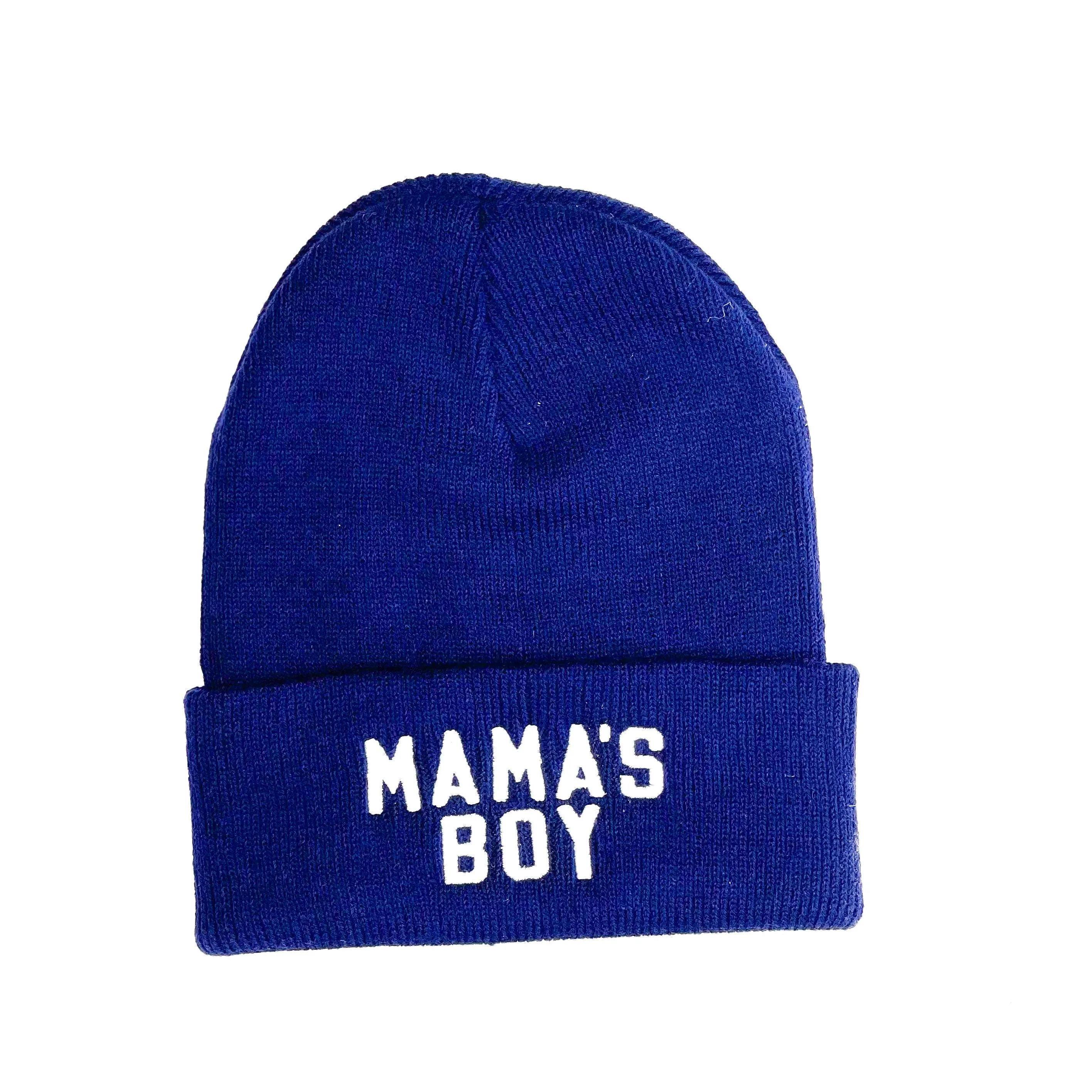 Child Beanie - Mama's Boy - Navy w/ White