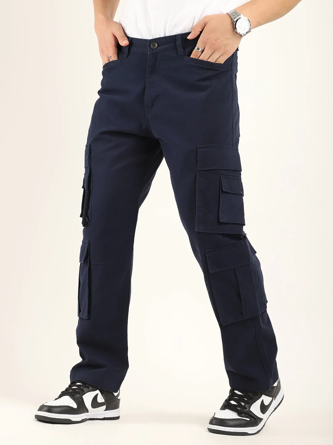 City 8 Pocket Navy Blue  Denim Cargo