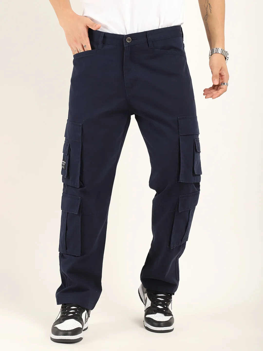 City 8 Pocket Navy Blue  Denim Cargo