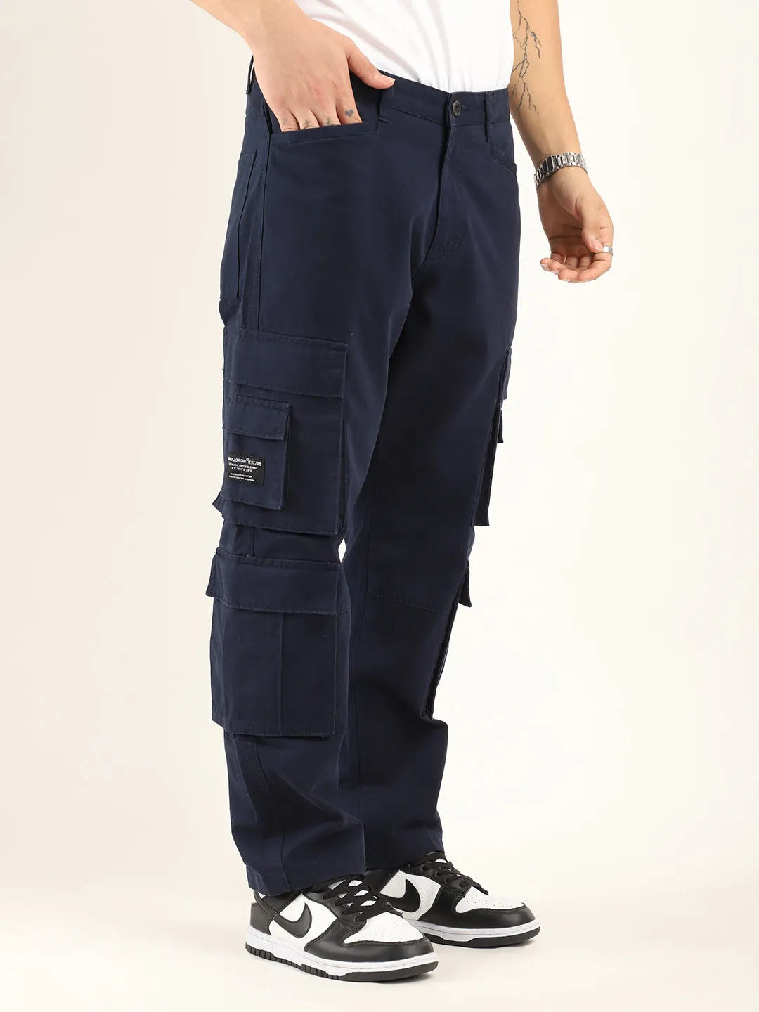 City 8 Pocket Navy Blue  Denim Cargo