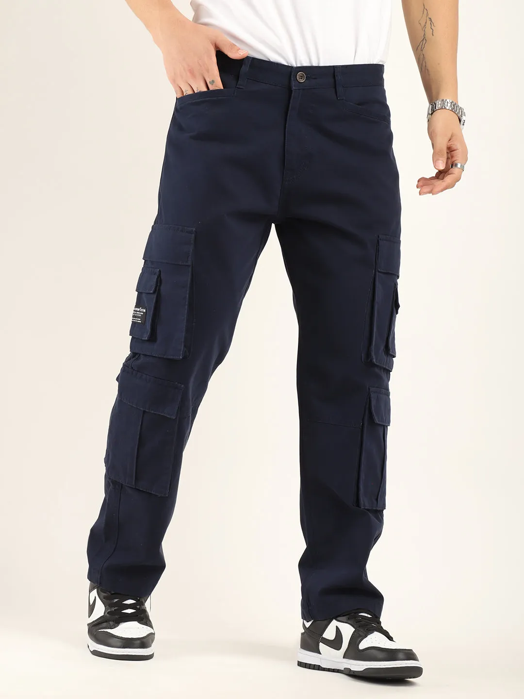 City 8 Pocket Navy Blue  Denim Cargo