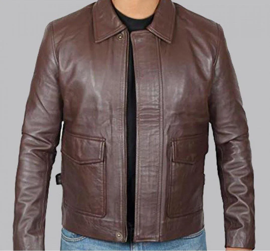 Classic Brown Vintage Indiana Jones Inspired Leather Jacket