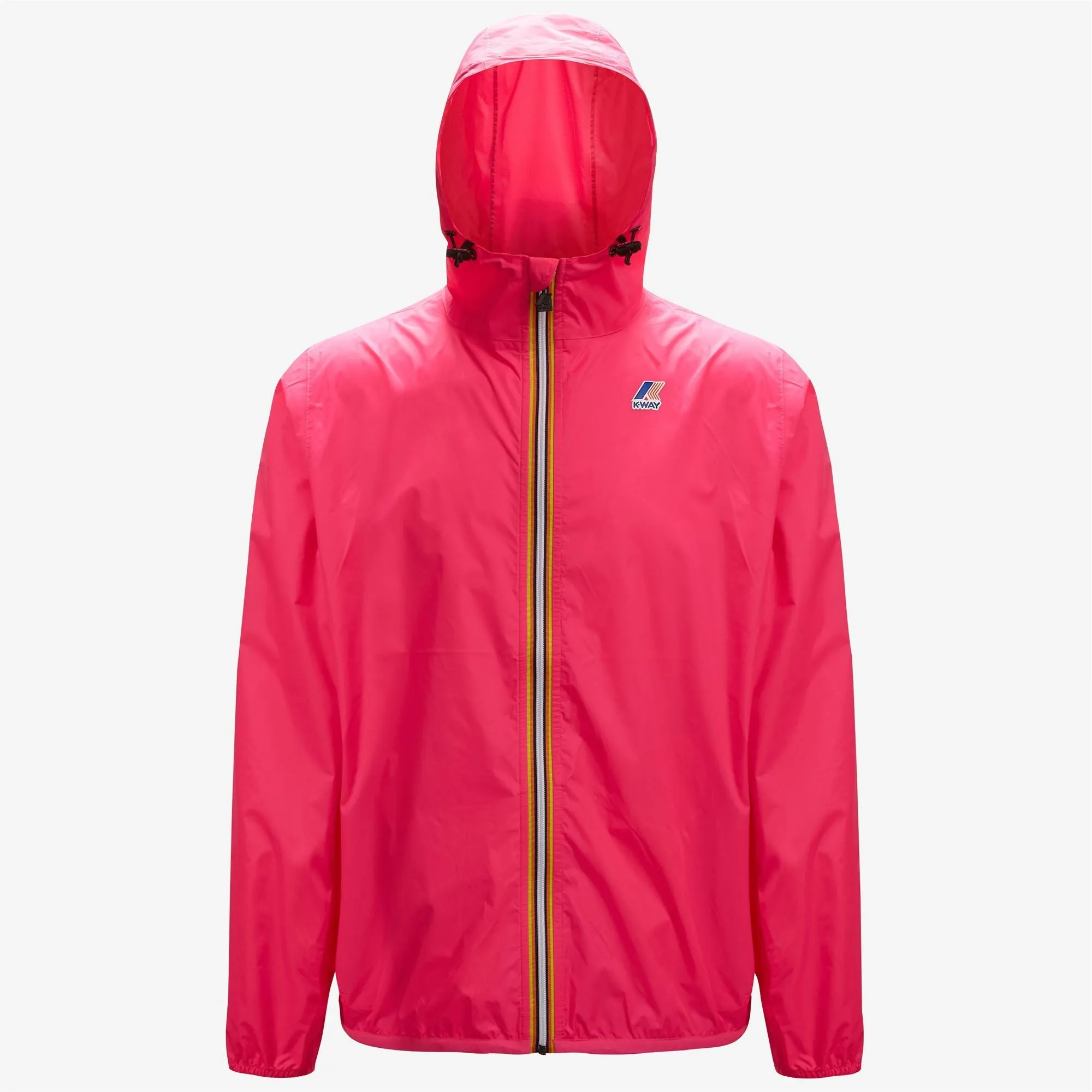 Claude - Unisex Packable Full Zip Waterproof Rain Jacket in Pink Intense